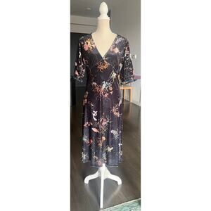 NWT ModCloth Can't Go Unnoticed Velvet Midi Puff Starfish Whimsigoth Dress L $90